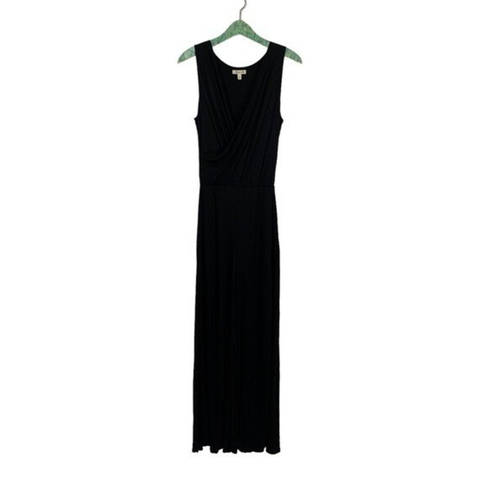 Raven Lily Jumpsuit Small‎ Black Sleeveless Long Wide Leg Minimalist
